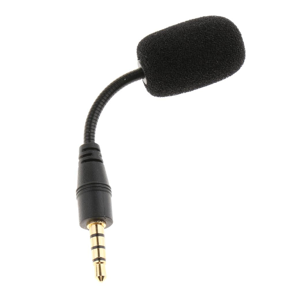 3.5mm Black Stereo Mini USB Mic Microphone  3.5mm 4 Pole Pin Straight Head