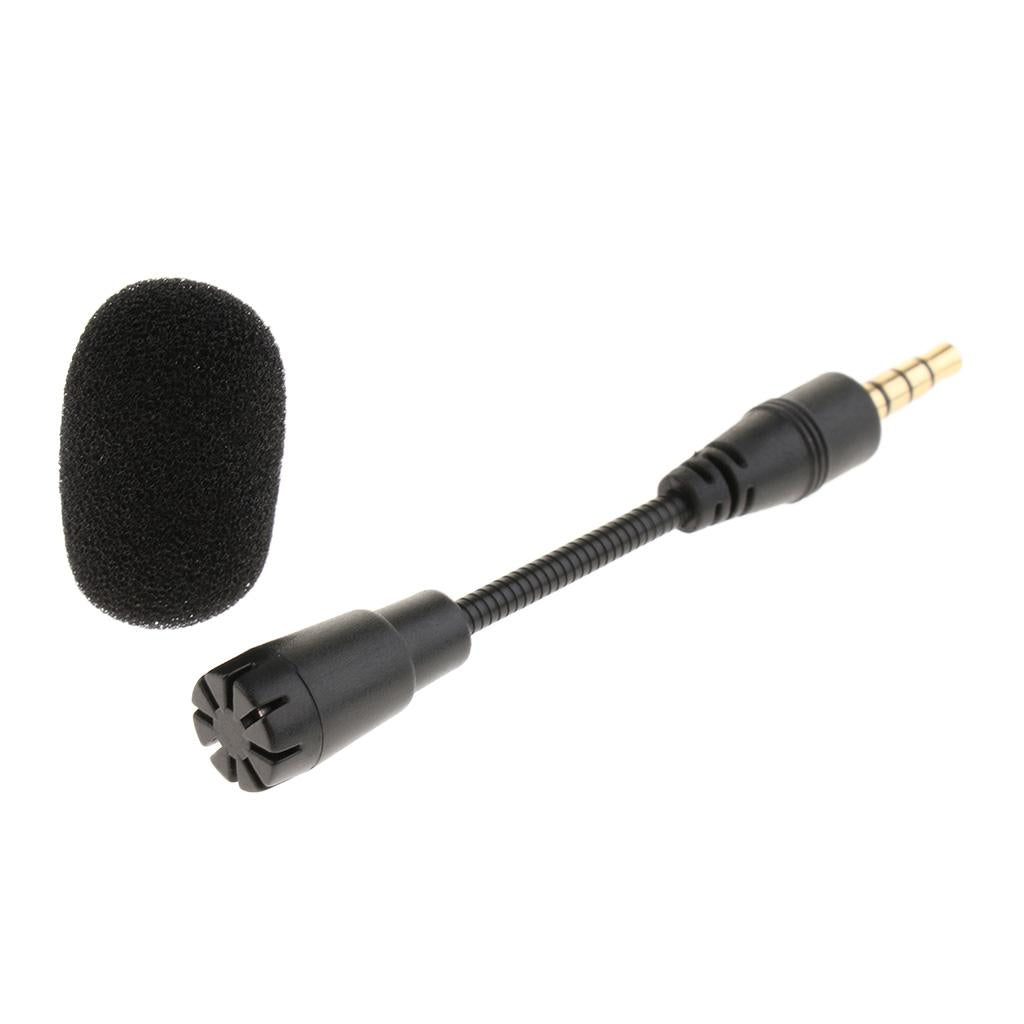 3.5mm Black Stereo Mini USB Mic Microphone  3.5mm 4 Pole Pin Straight Head