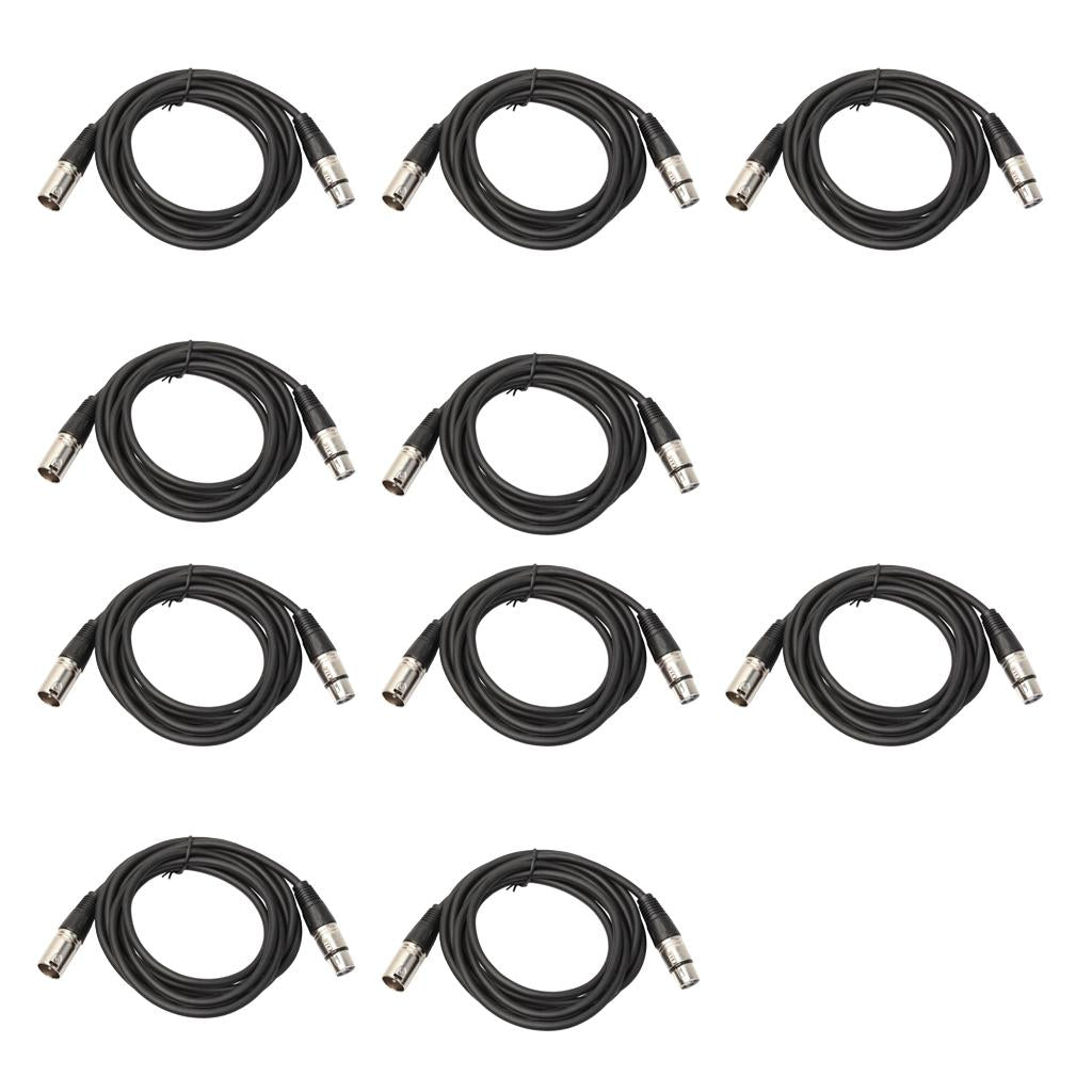 10 Pieces 3 Pin XLR Male To XLR Female Cables Microphone Audio Cable 10 Feet