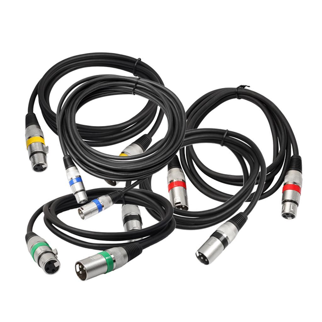 5 Pieces XLR Male to Female Microphone Mic Cables Wires