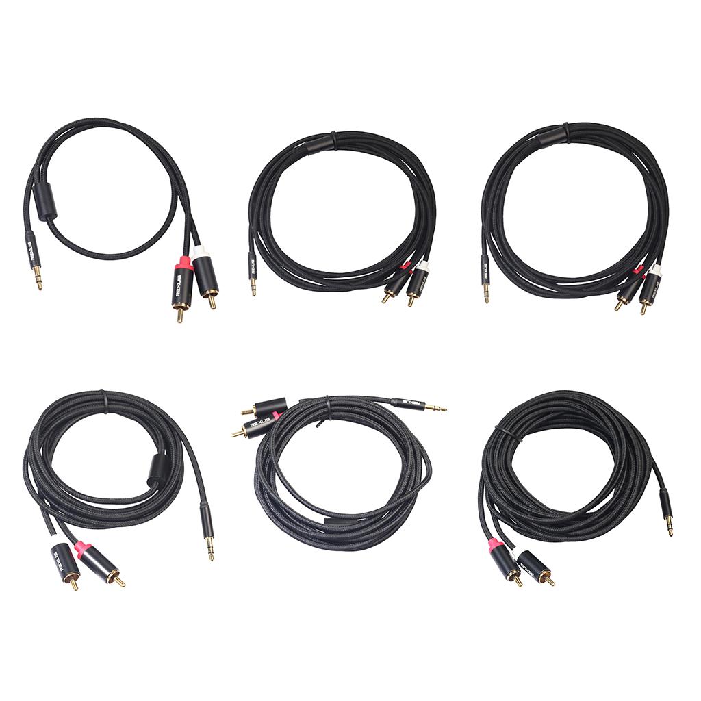 Stereo Audio Cable Wire Cord 3.5mm to 2 RCA Male Y Splitter Cable 50cm