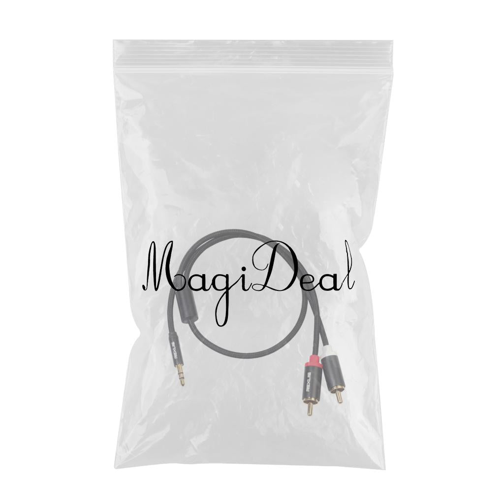 Stereo Audio Cable Wire Cord 3.5mm to 2 RCA Male Y Splitter Cable 50cm