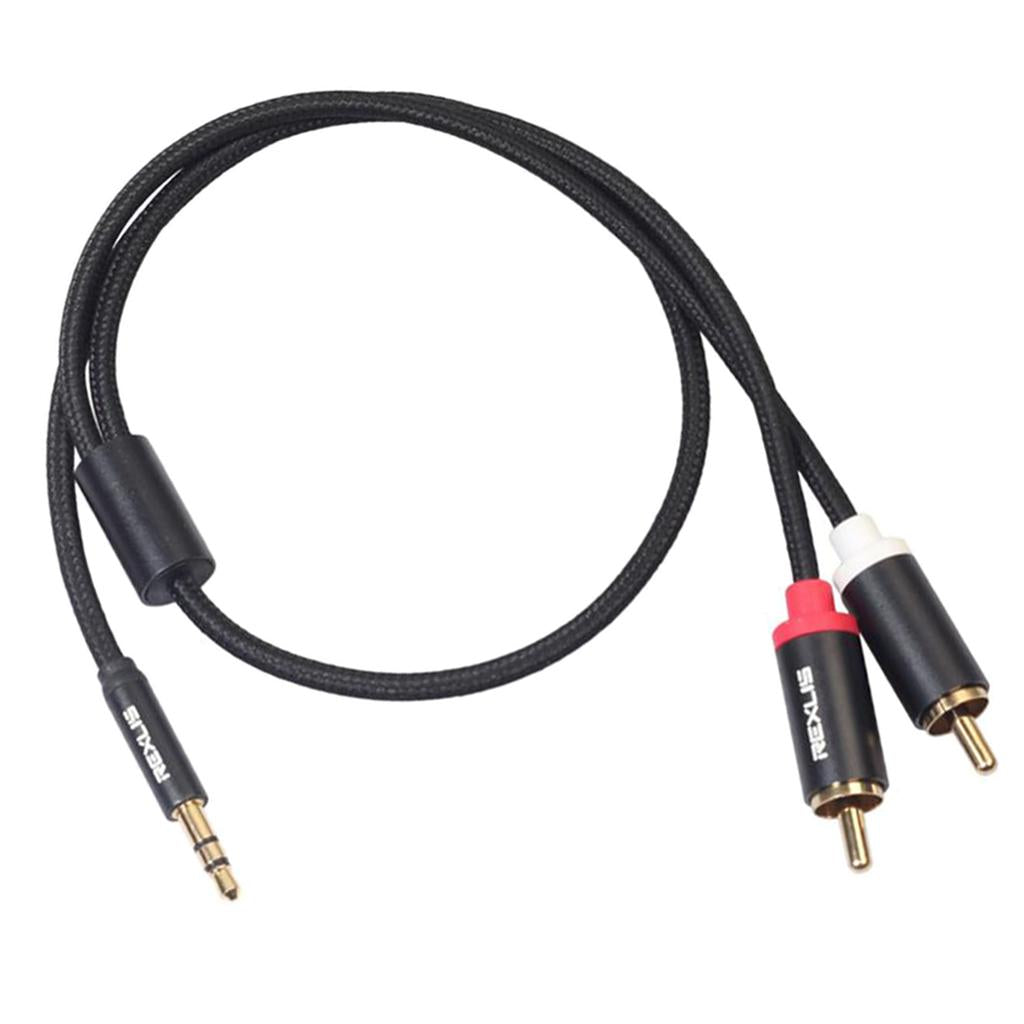 Stereo Audio Cable Wire Cord 3.5mm to 2 RCA Male Y Splitter Cable 50cm
