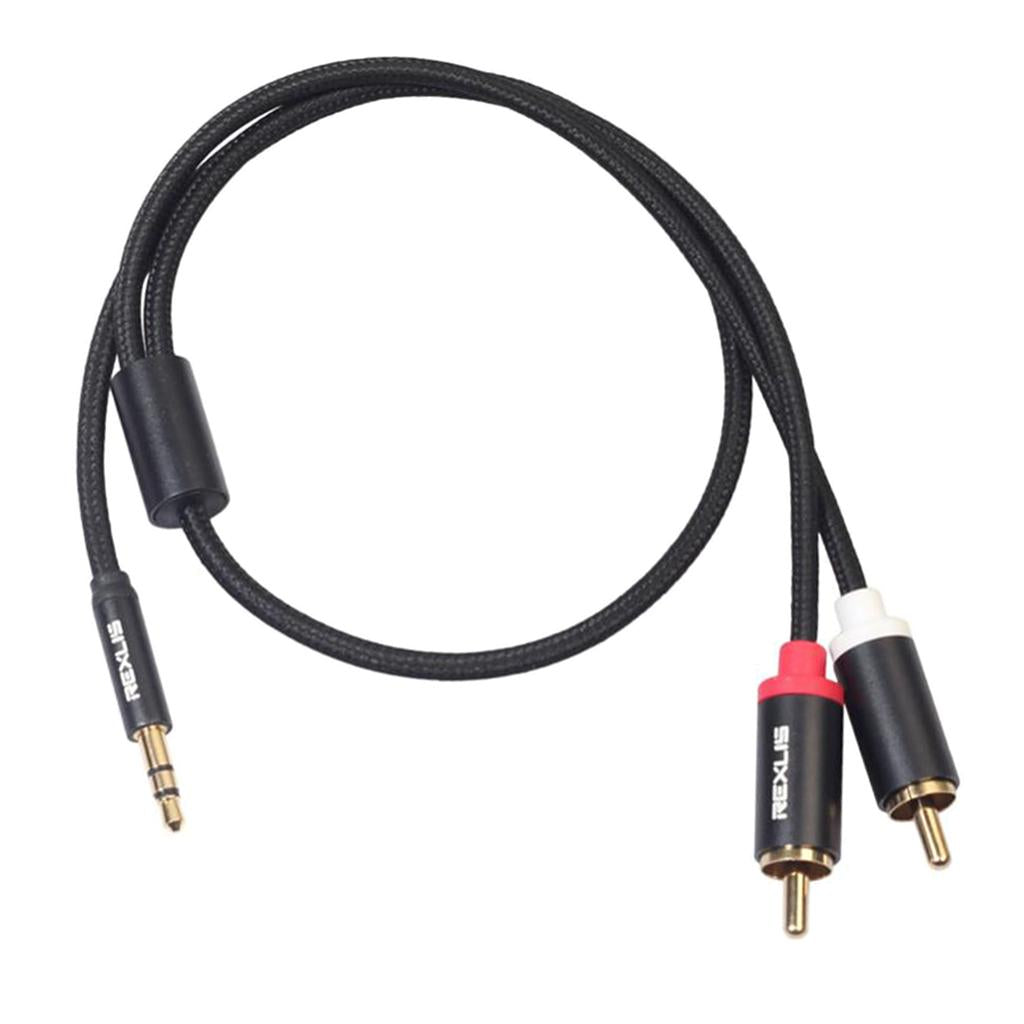 Stereo Audio Cable Wire Cord 3.5mm to 2 RCA Male Y Splitter Cable 50cm