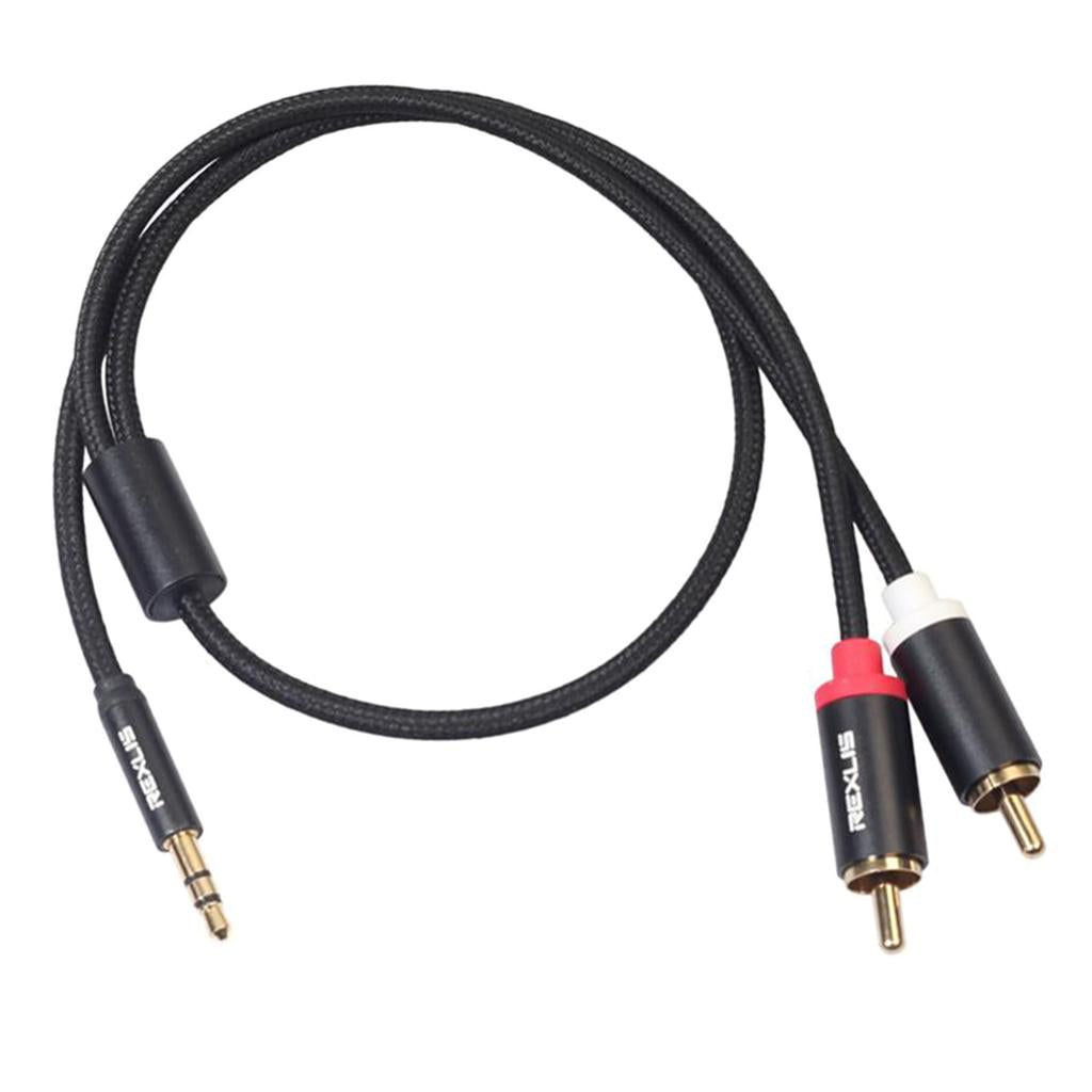 Stereo Audio Cable Wire Cord 3.5mm to 2 RCA Male Y Splitter Cable 50cm