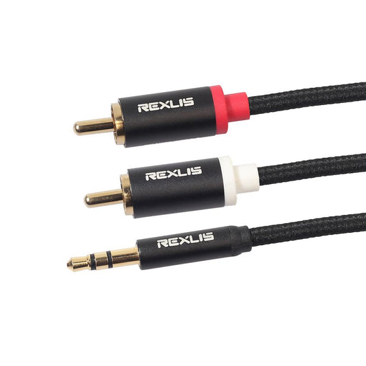 Stereo Audio Cable Wire Cord 3.5mm to 2 RCA Male Y Splitter Cable 100cm
