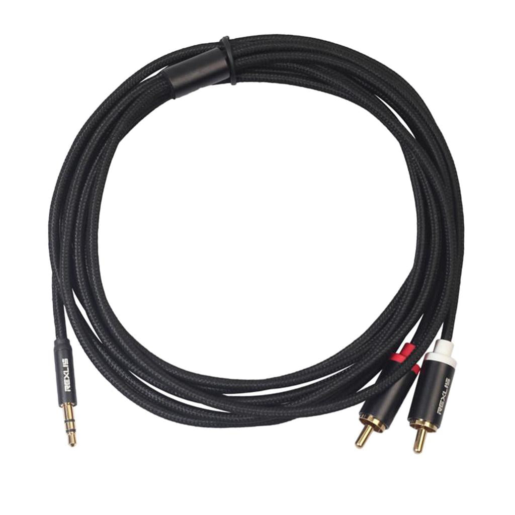 Stereo Audio Cable Wire Cord 3.5mm to 2 RCA Male Y Splitter Cable 180cm