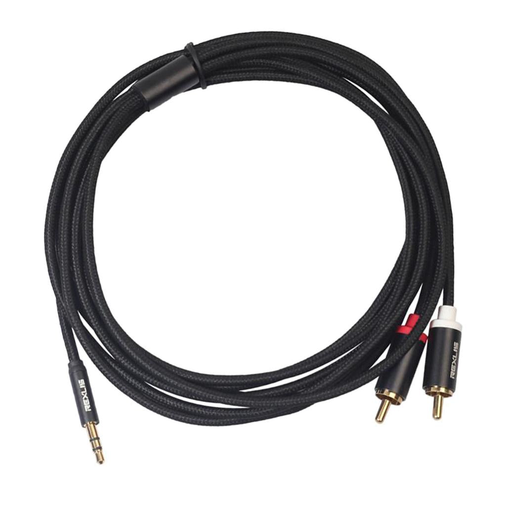 Stereo Audio Cable Wire Cord 3.5mm to 2 RCA Male Y Splitter Cable 180cm