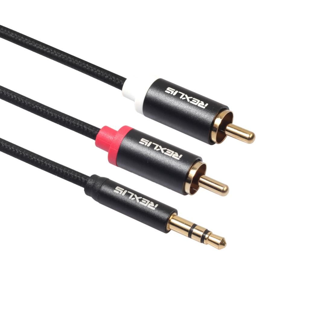 Stereo Audio Cable Wire Cord 3.5mm to 2 RCA Male Y Splitter Cable 300cm