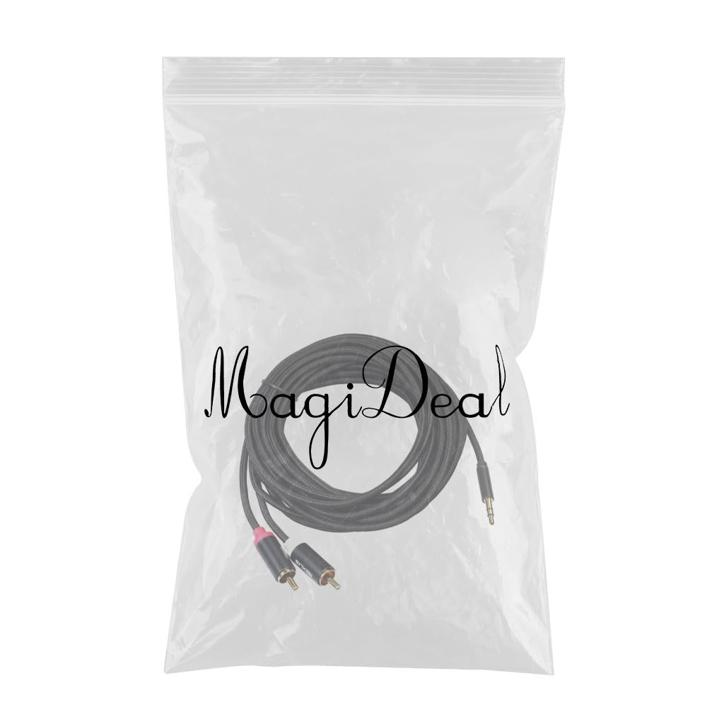 Stereo Audio Cable Wire Cord 3.5mm to 2 RCA Male Y Splitter Cable 1000cm