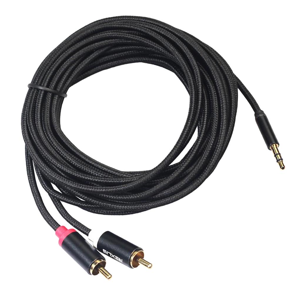 Stereo Audio Cable Wire Cord 3.5mm to 2 RCA Male Y Splitter Cable 1000cm