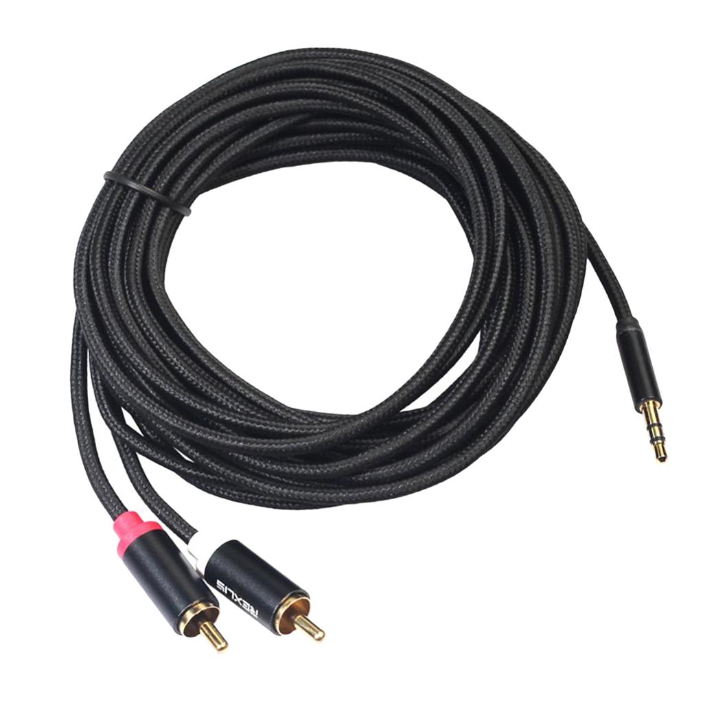 Stereo Audio Cable Wire Cord 3.5mm to 2 RCA Male Y Splitter Cable 1000cm