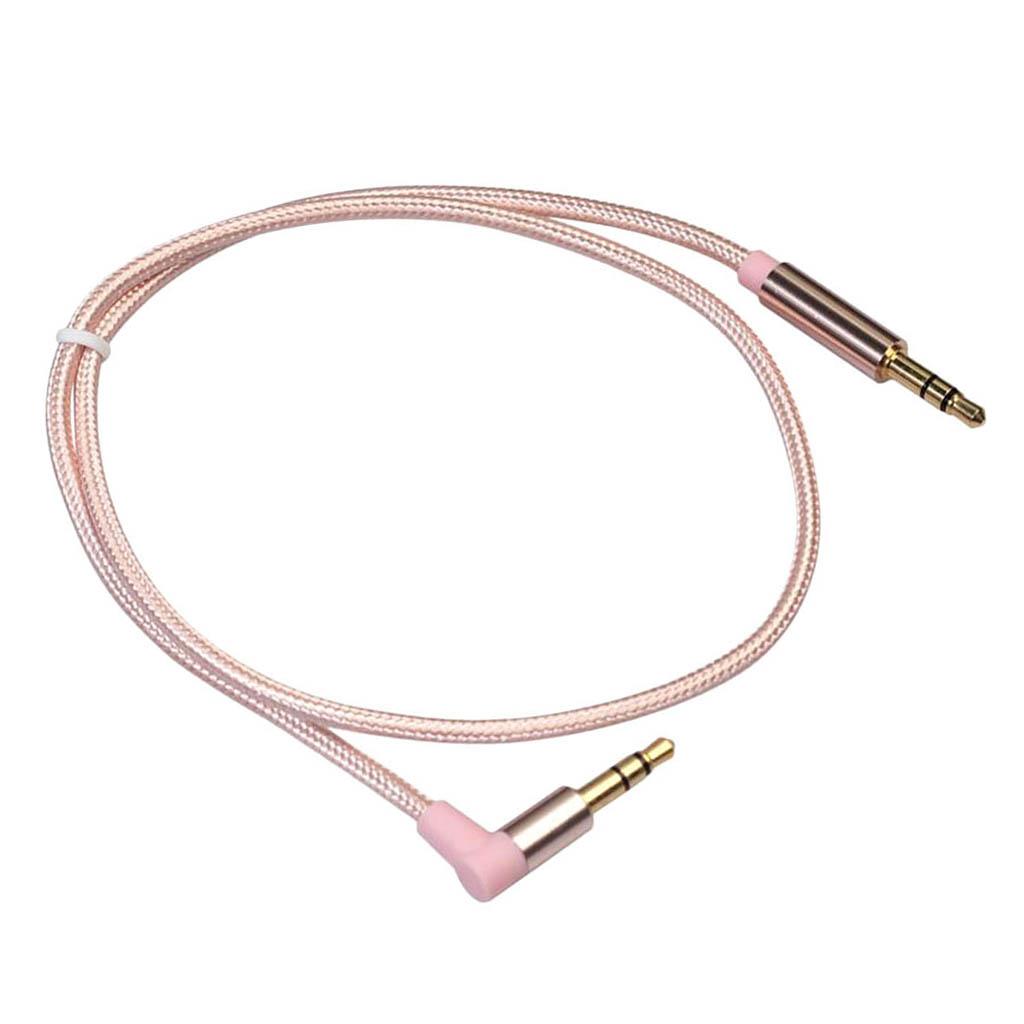 3.5mm Right Angle to Straight Audio Male to Male Stereo Jack Cable Cord 5cm