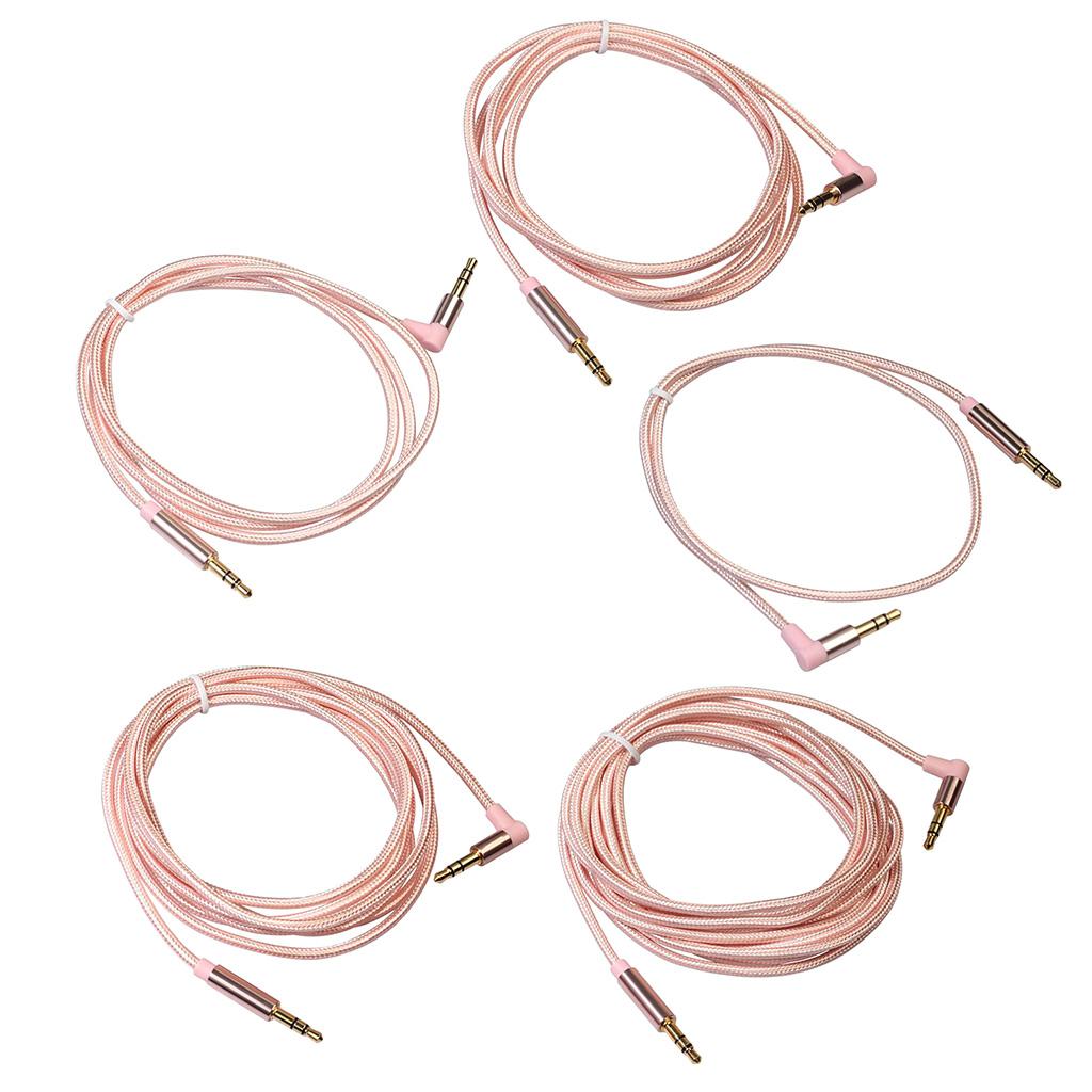 3.5mm Right Angle to Straight Audio Male to Male Stereo Jack Cable Cord 5cm