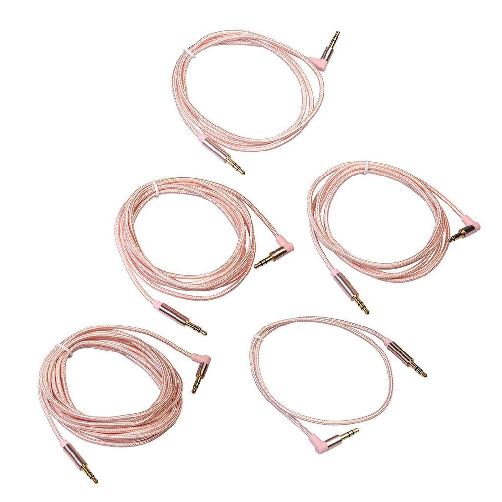 3.5mm Right Angle to Straight Audio Male to Male Stereo Jack Cable Cord 5cm
