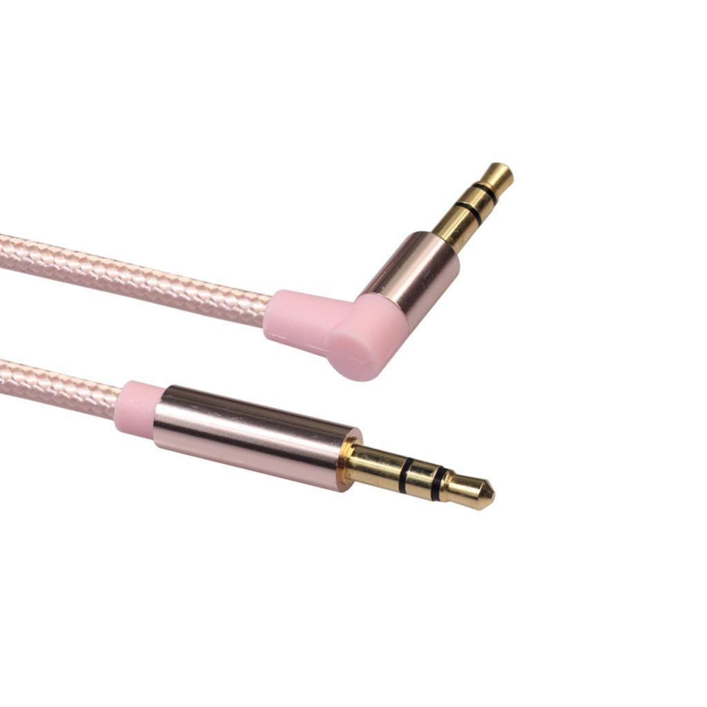 3.5mm Right Angle to Straight Audio Male to Male Stereo Jack Cable Cord 10cm