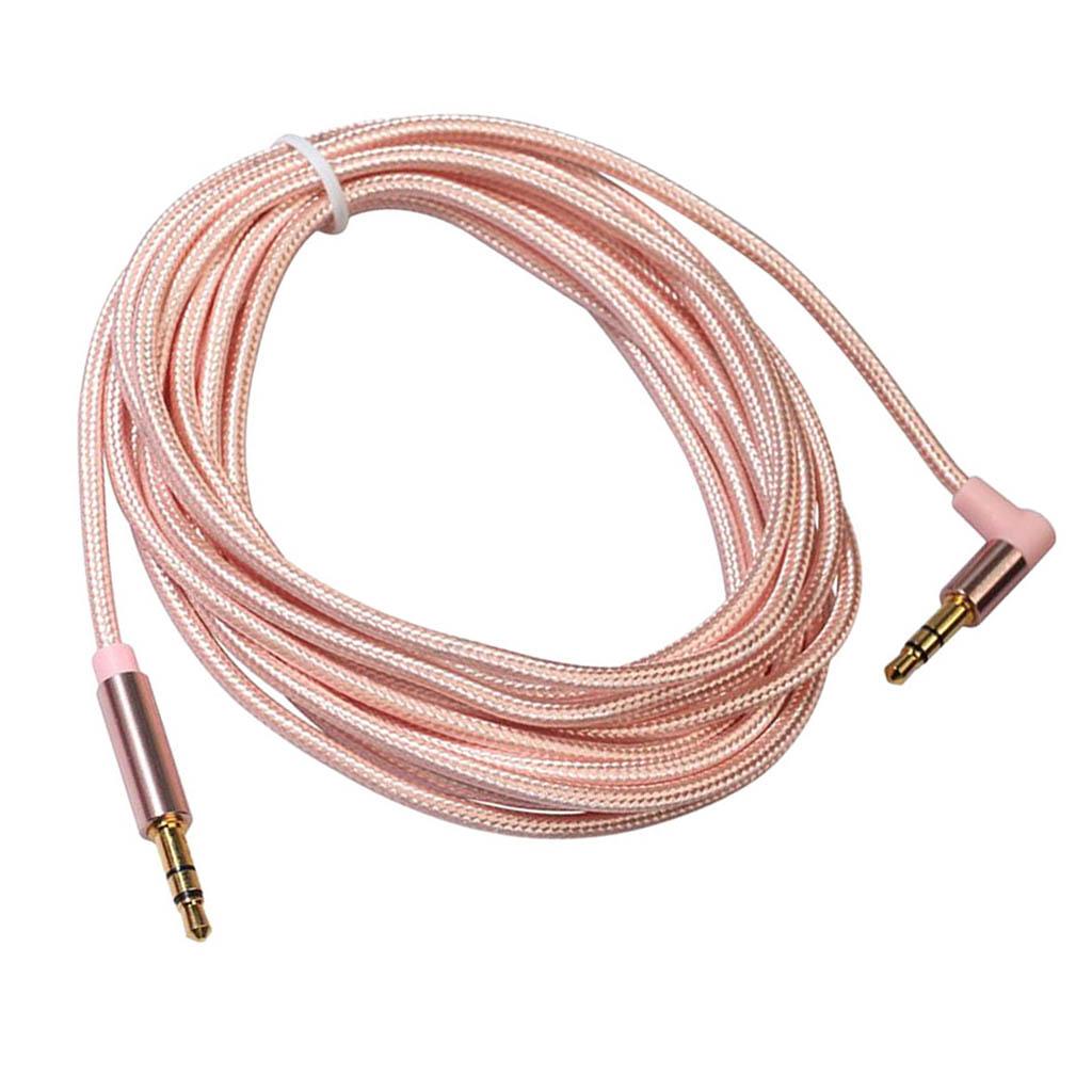 3.5mm Right Angle to Straight Audio Male to Male Stereo Jack Cable Cord 30cm