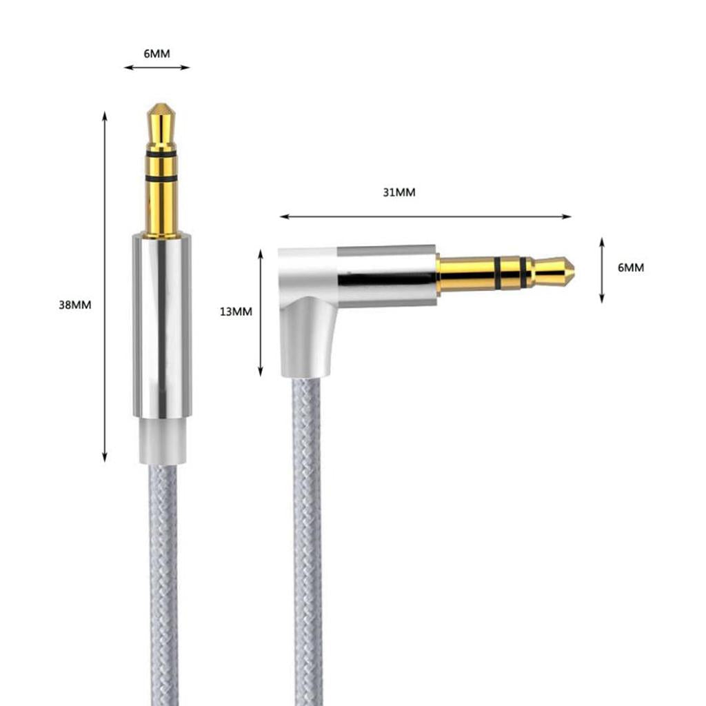 3.5mm Audio Cable Nylon Braided Male to Male Aux Cord 50cm