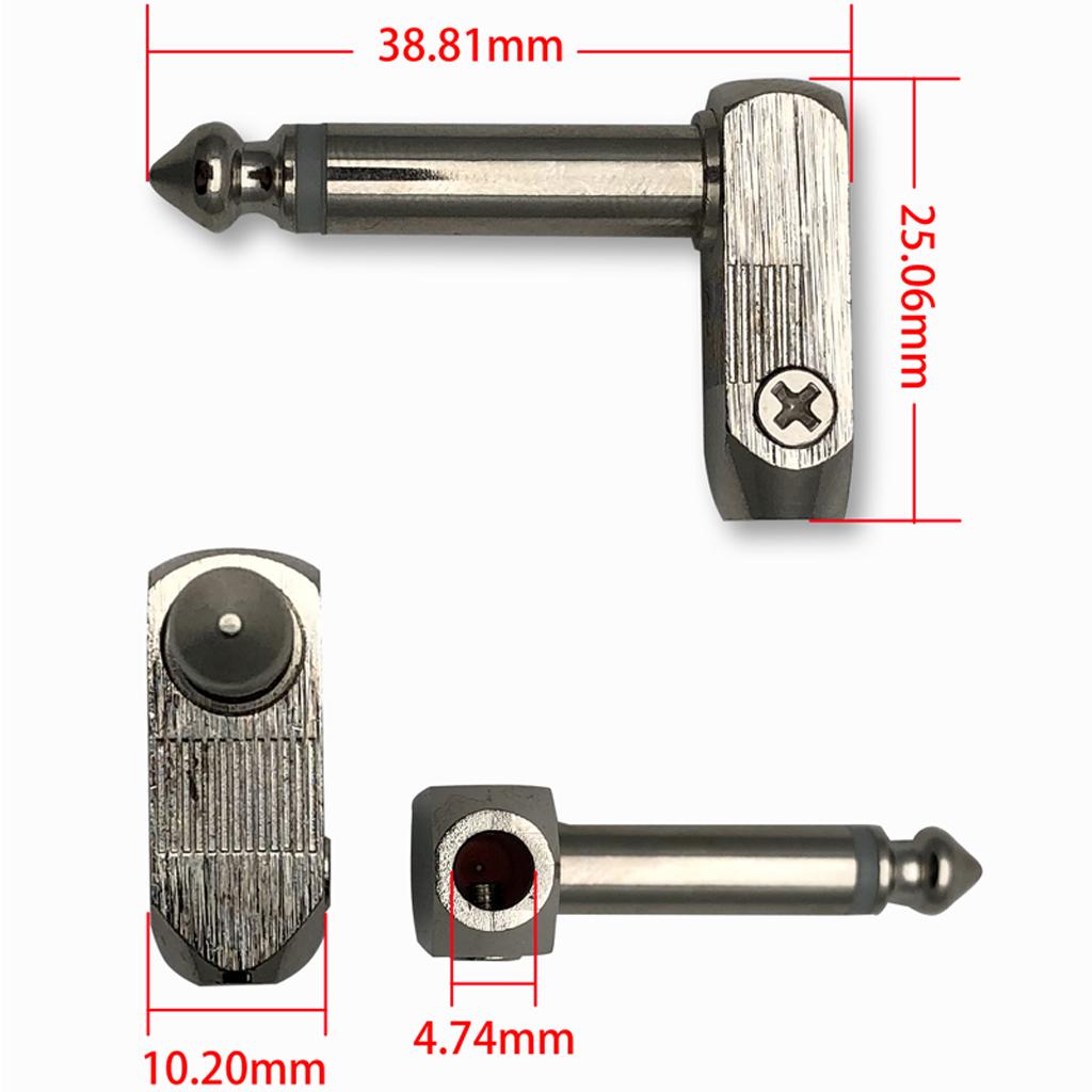 6.35mm 1/4'' Stereo Jack Adapter for Headphone Audio Microphone Right Angle