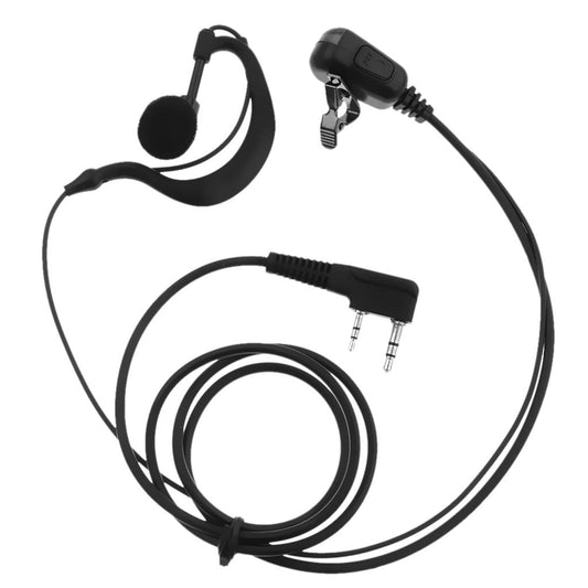 Durable 2 Pins Two Way Earhook Earphone Headset PTT Clip-on Condenser Microphone