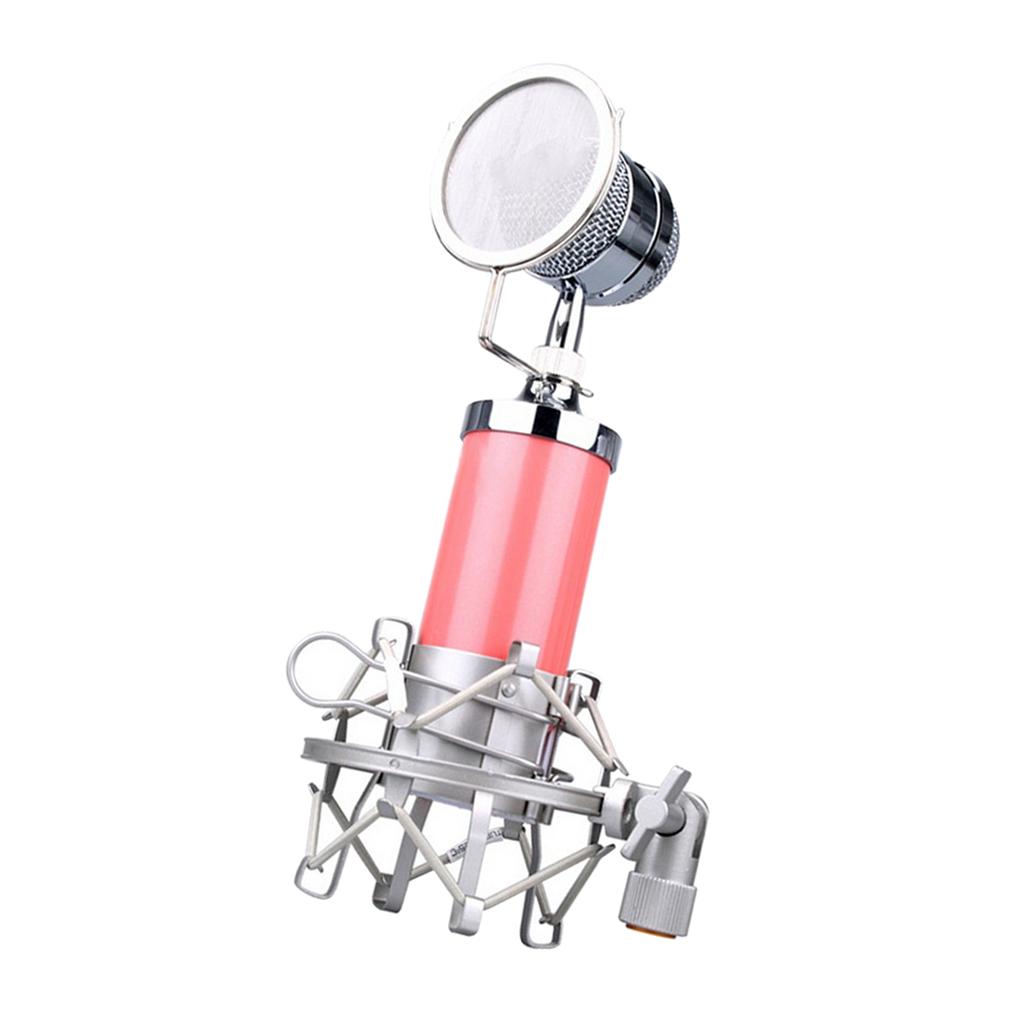 Mini Condenser Mobile Phone Microphone for Karaoke Multi Colors Pink