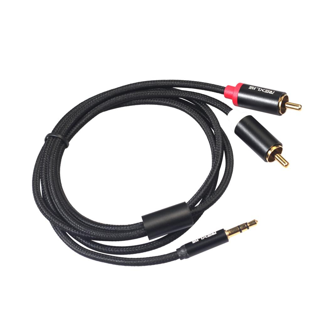 3.5mm to RCA Audio Connector Wire Line Cable Cord with 2 Adapter