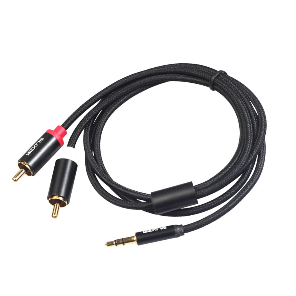 3.5mm to RCA Audio Connector Wire Line Cable Cord with 2 Adapter