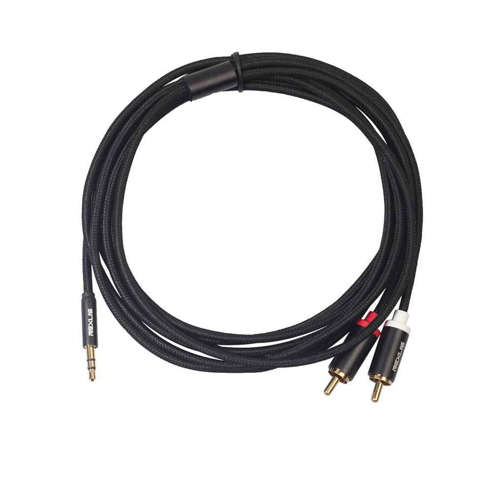 3.5mm to RCA Audio Connector Wire Line Cable Cord with 2 Adapter