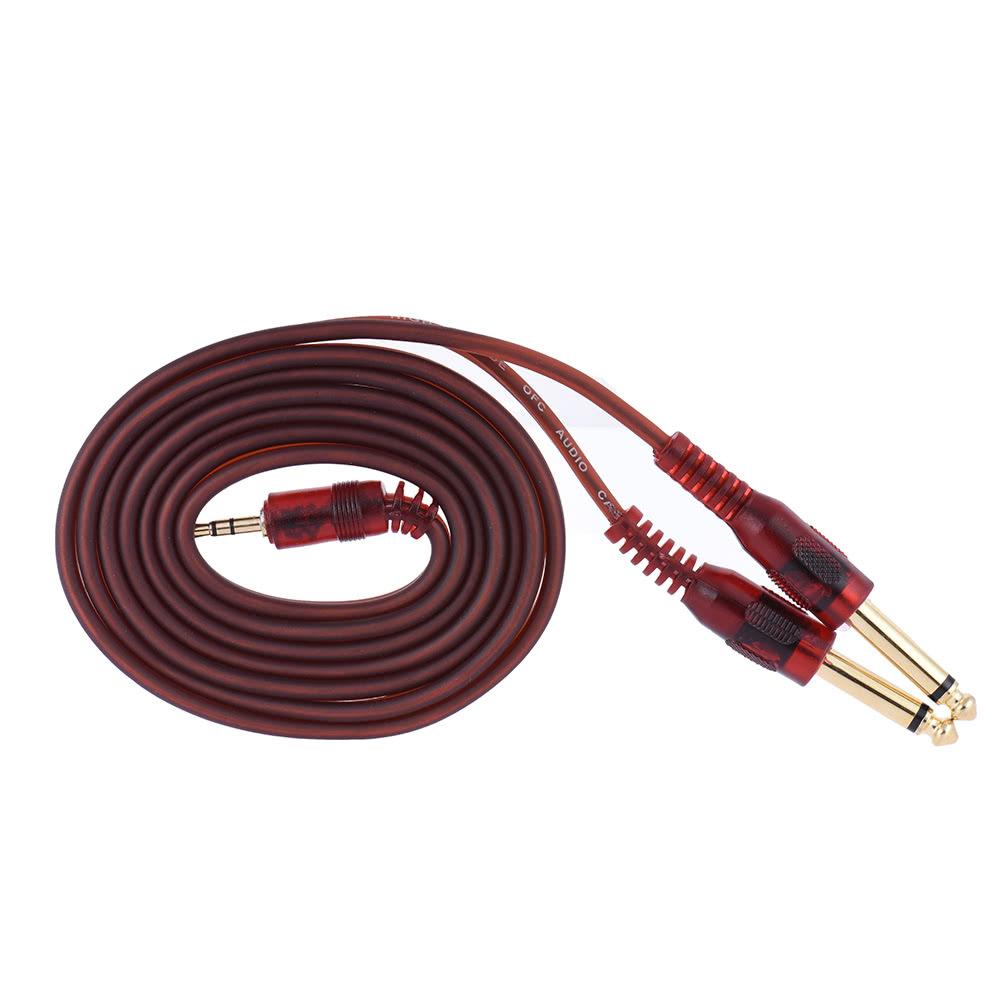 Audio Cable 3.5mm Stereo Plug to Double 6.35mm Plug Computer Mixer Cable