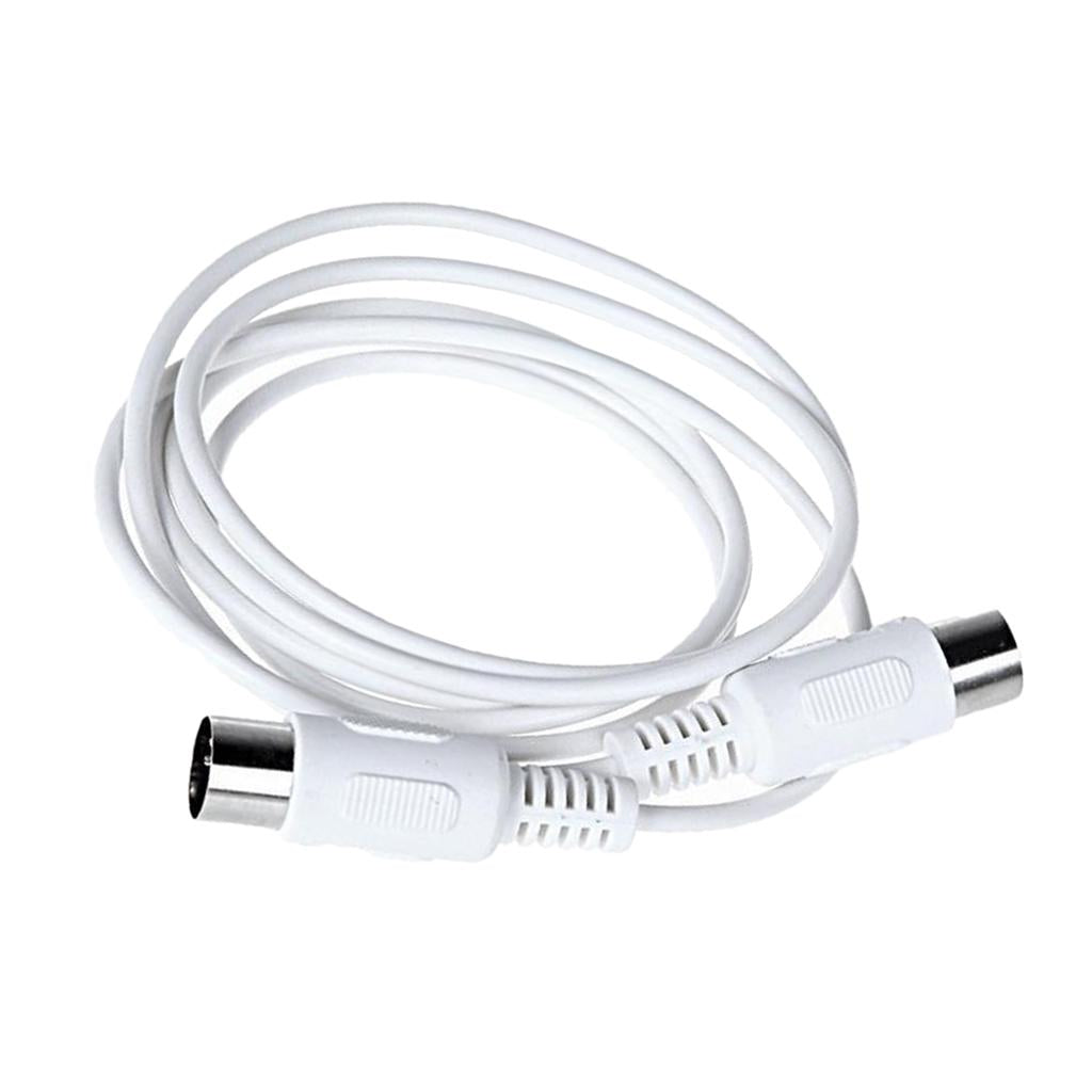 1.5m White MIDI Cable Music Wire 5 Pin Male Cable for Electronic Organ Piano