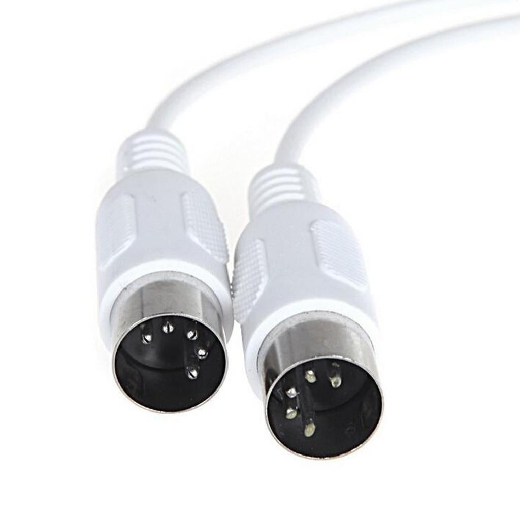 1.5m White MIDI Cable Music Wire 5 Pin Male Cable for Electronic Organ Piano