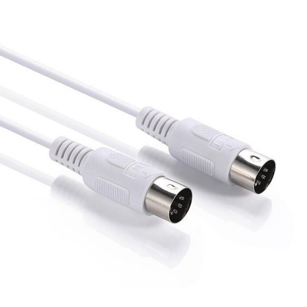 1.5m White MIDI Cable Music Wire 5 Pin Male Cable for Electronic Organ Piano