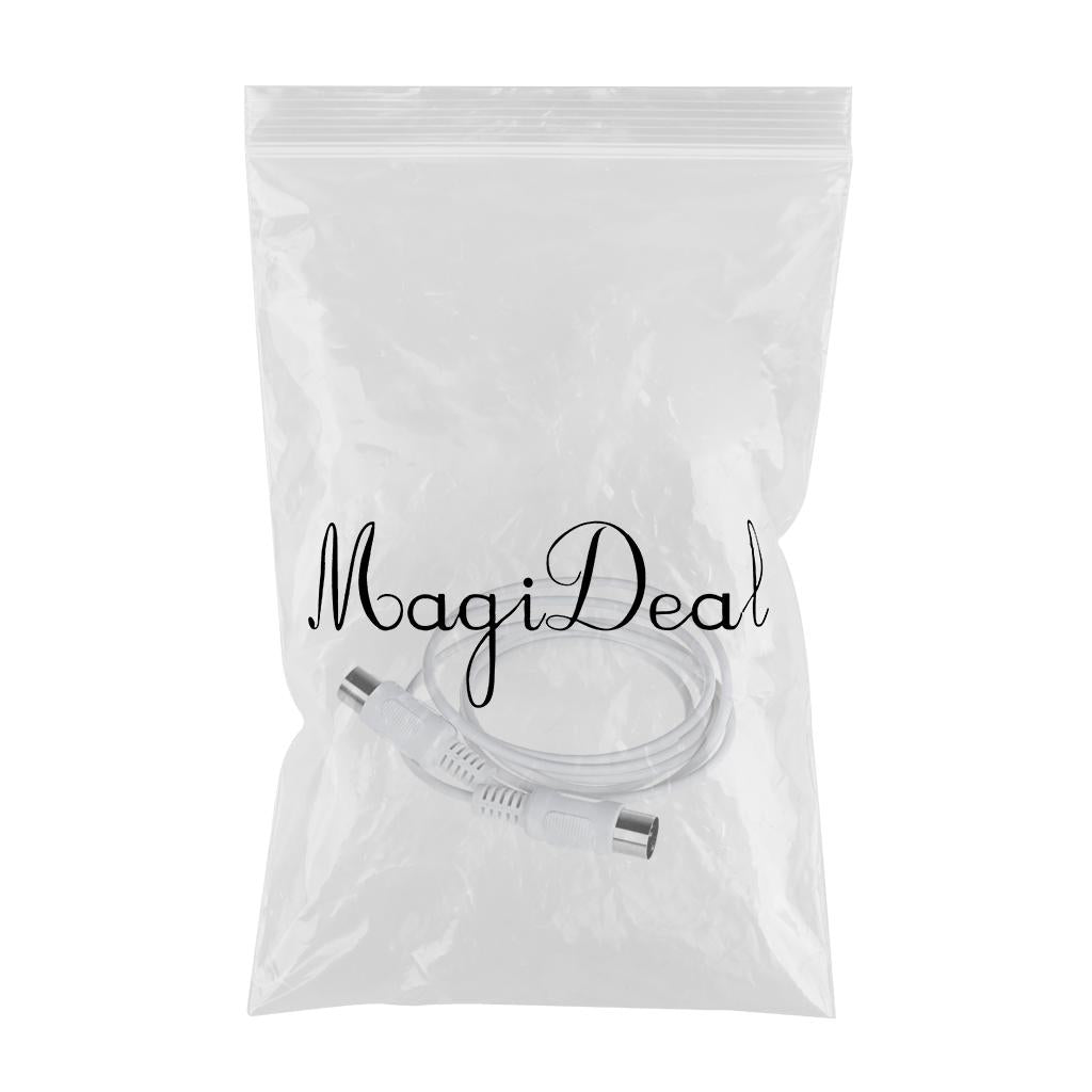 1.5m White MIDI Cable Music Wire 5 Pin Male Cable for Electronic Organ Piano