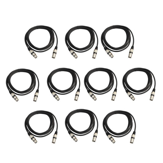 10pcs 3 Pin DMX Signal Cable Wire XLR Male to Female Cable Balanced Snake Cord for Stage Lights, Disc Players,9.84ft