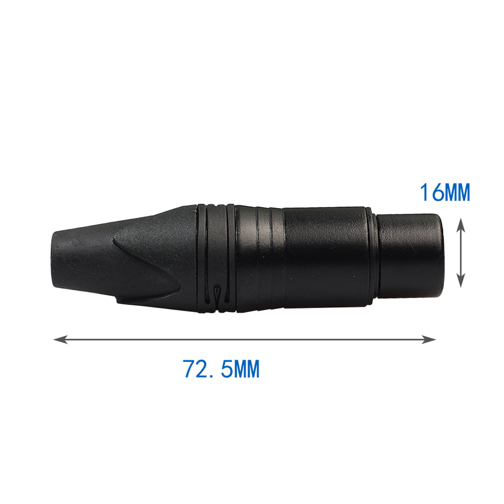 3 Pin XLR Connectors Male and Female Microphone Mic Cable Adapter Black