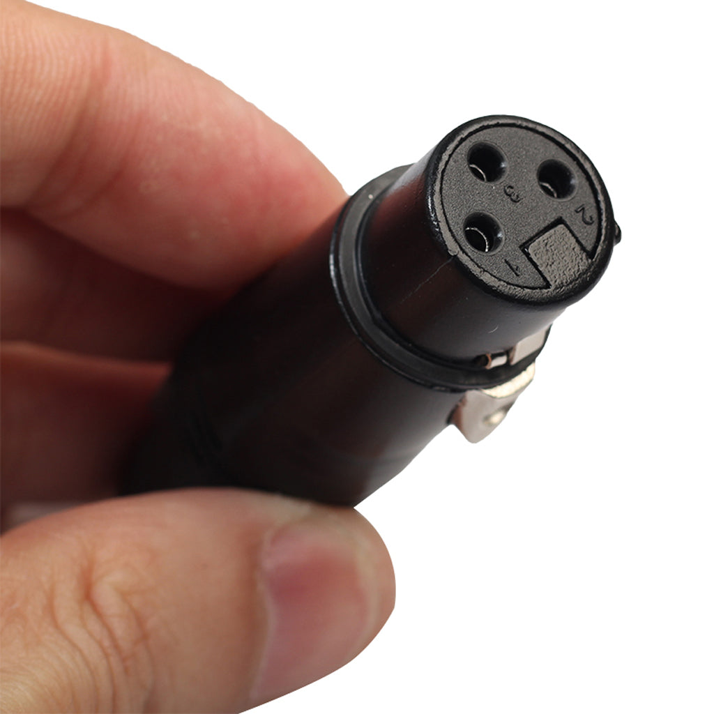 3 Pin XLR Connectors Male and Female Microphone Mic Cable Adapter Black