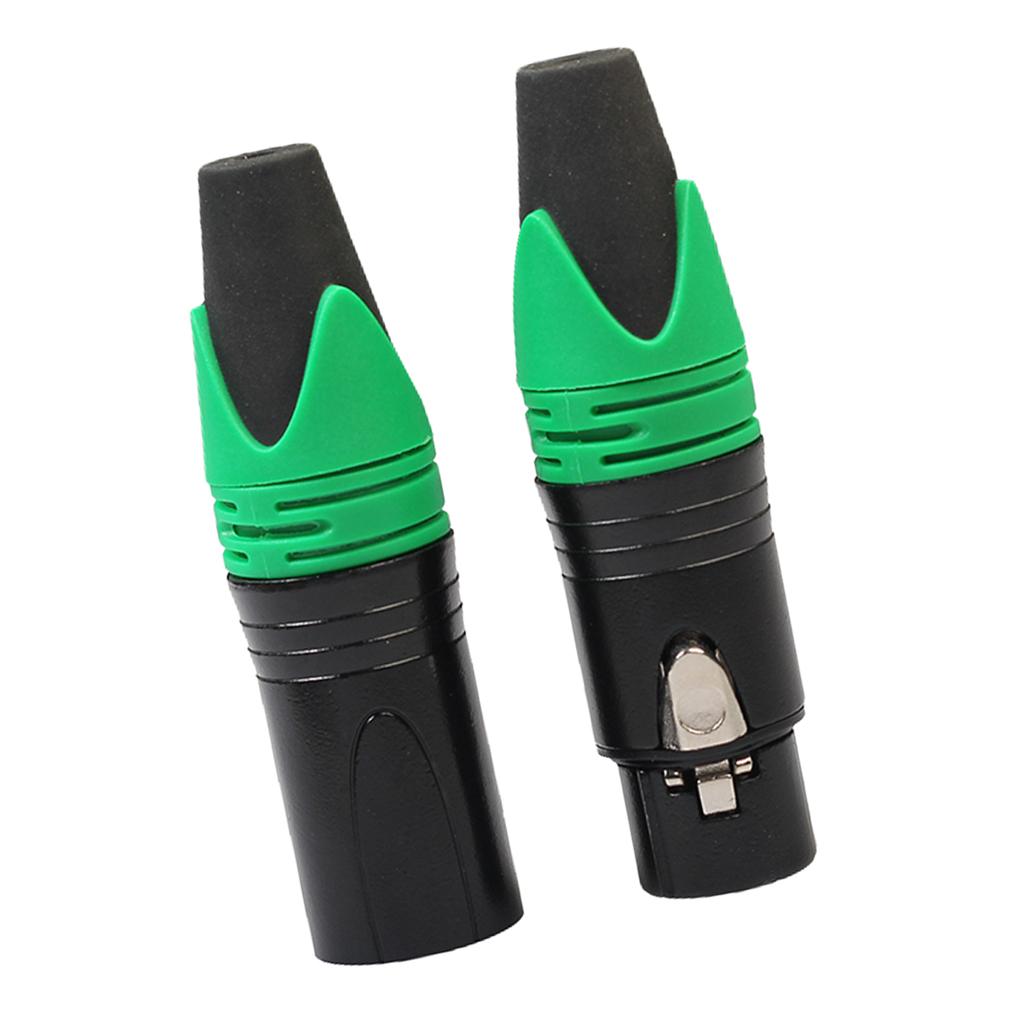 3 Pin XLR Connectors Male and Female Microphone Mic Cable Adapter Green