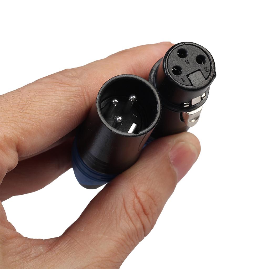 3 Pin XLR Connectors Male and Female Microphone Mic Cable Adapter Blue