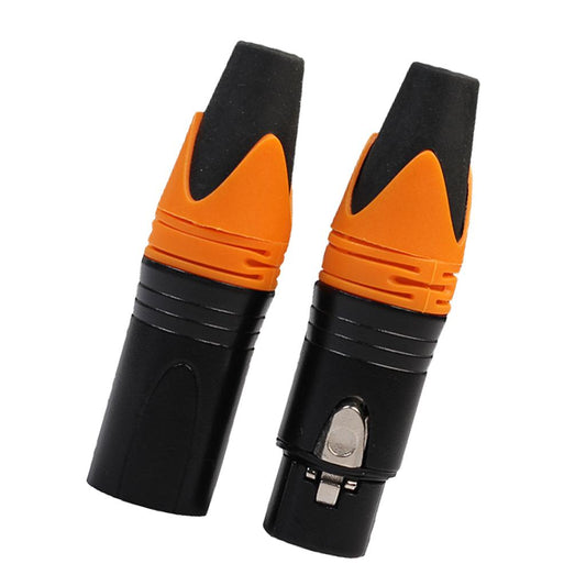 3 Pin XLR Connectors Male and Female Microphone Mic Cable Adapter Orange