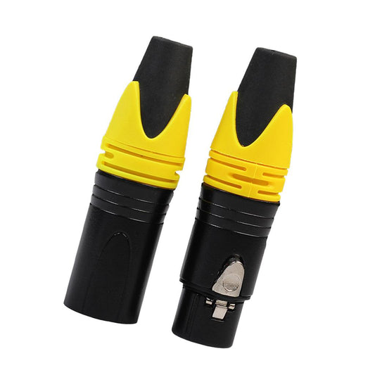 3 Pin XLR Connectors Male and Female Microphone Mic Cable Adapter Yellow