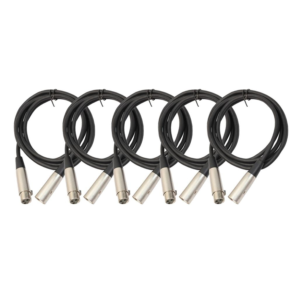 5 Pieces Male to Female Stereo Audio Cable for Cable Guitar Amplifier Mixer