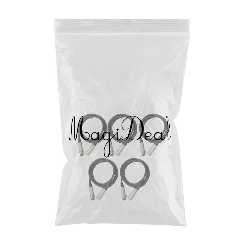5 Pieces Male to Female Stereo Audio Cable for Cable Guitar Amplifier Mixer
