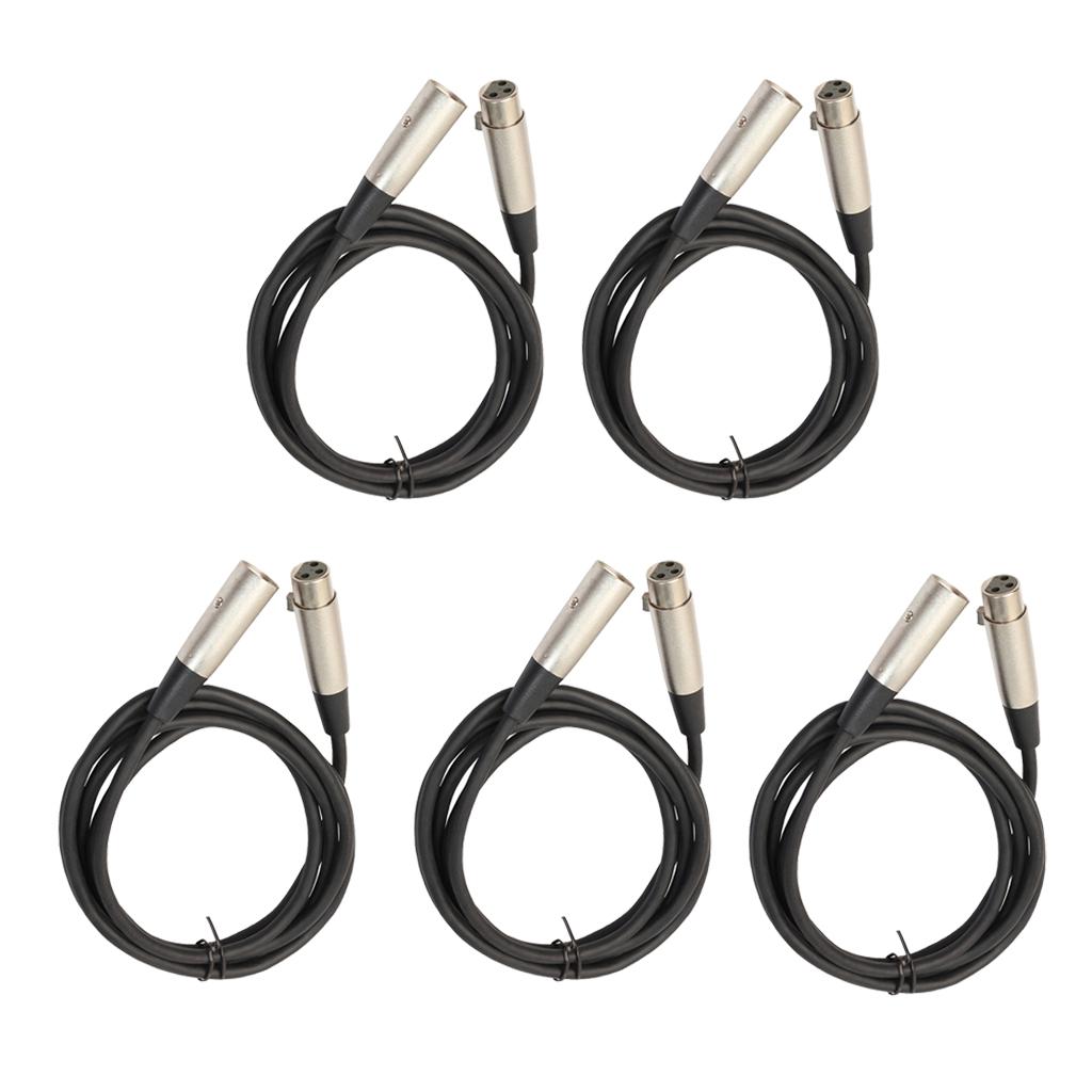 5 Pieces Male to Female Stereo Audio Cable for Cable Guitar Amplifier Mixer