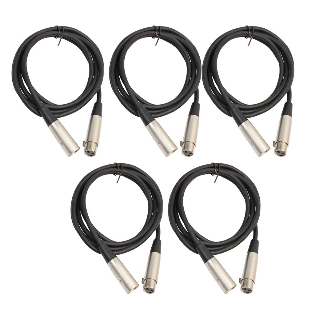 5 Pieces Male to Female Stereo Audio Cable for Cable Guitar Amplifier Mixer