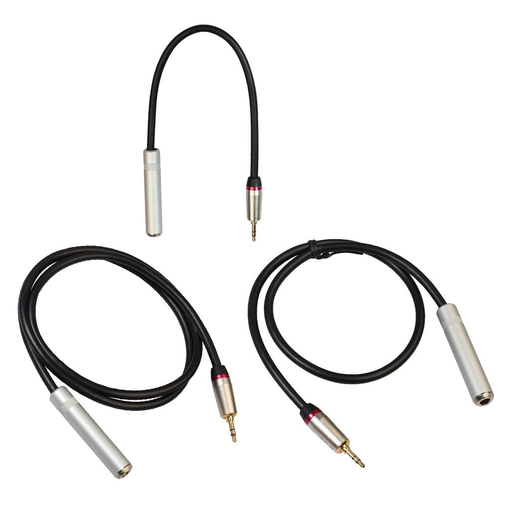 3.5mm Male Plug to 6.35mm Female Guitar Amplifier Stereo Audio Cable 0.3m