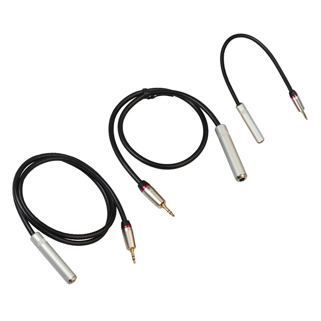 3.5mm Male Plug to 6.35mm Female Guitar Amplifier Stereo Audio Cable 0.3m