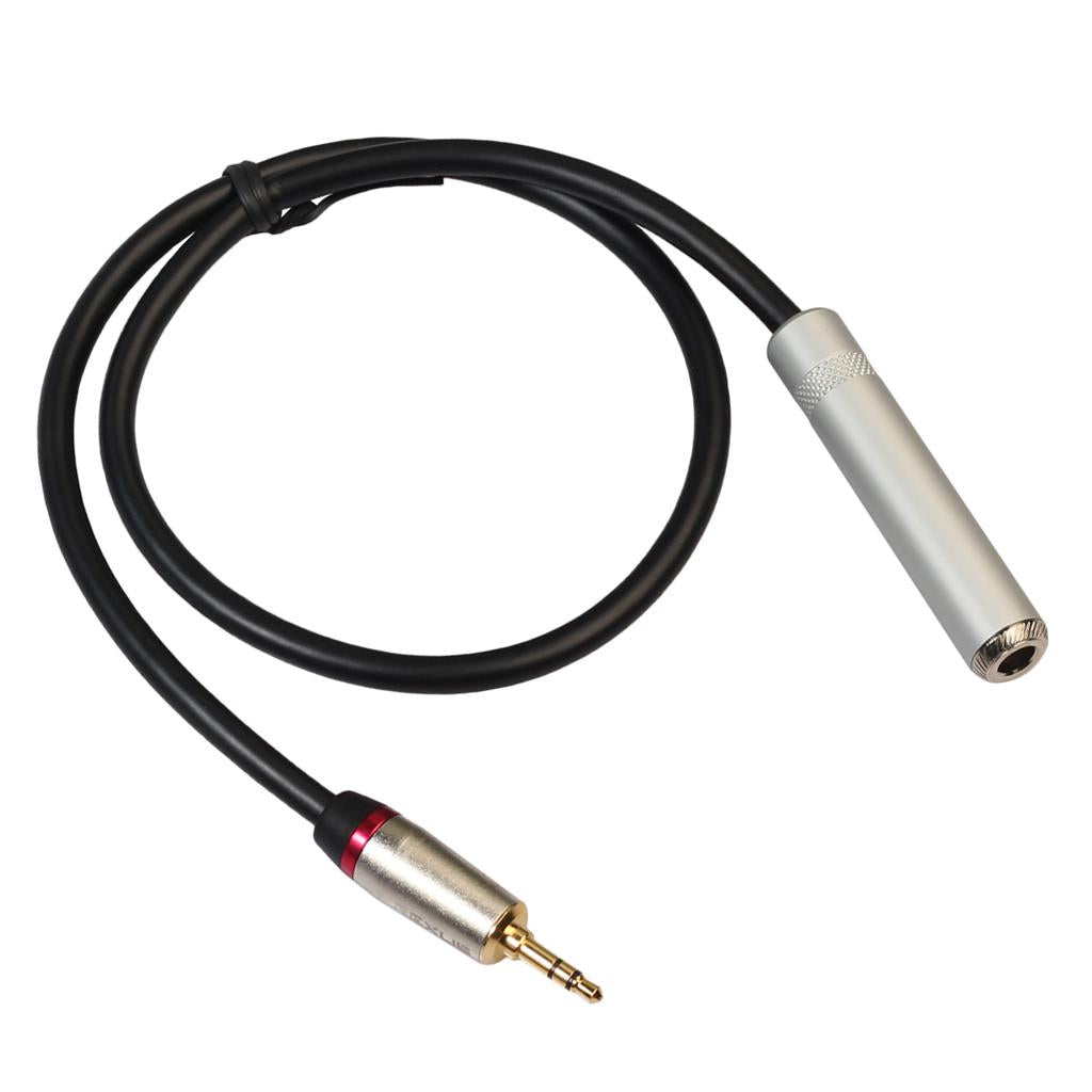 3.5mm Male Plug to 6.35mm Female Guitar Amplifier Stereo Audio Cable 0.6m