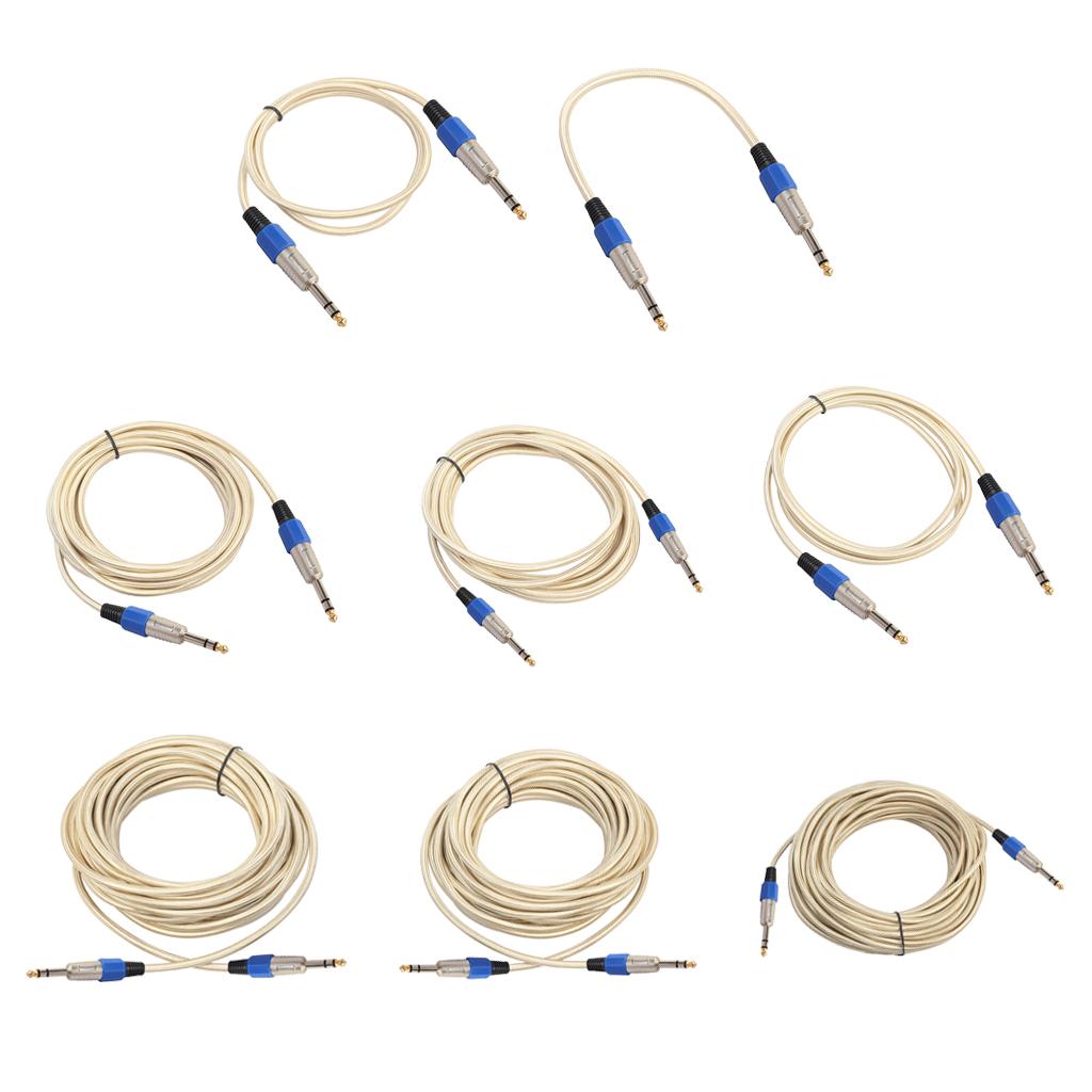 6.35mm Male to Male Stereo Audio Aux Cable 30cm