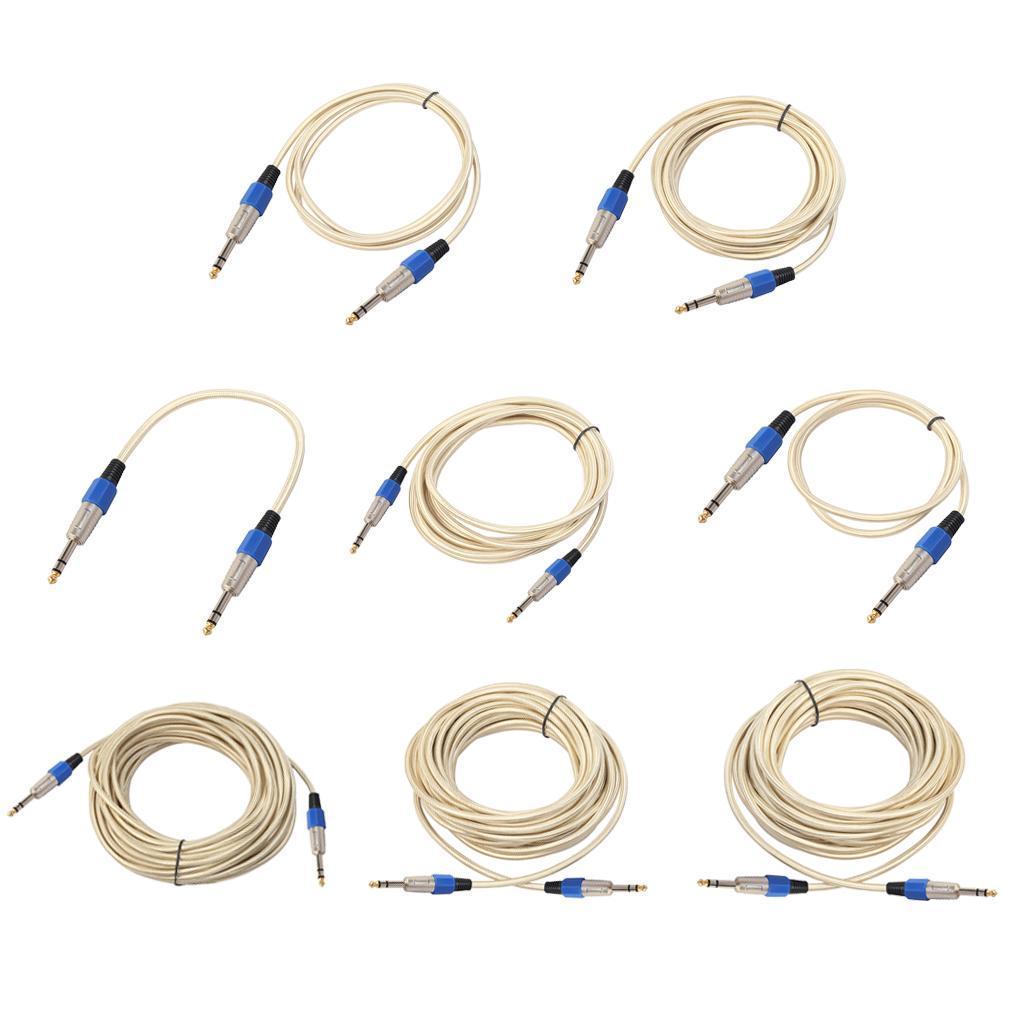 6.35mm Male to Male Stereo Audio Aux Cable 30cm