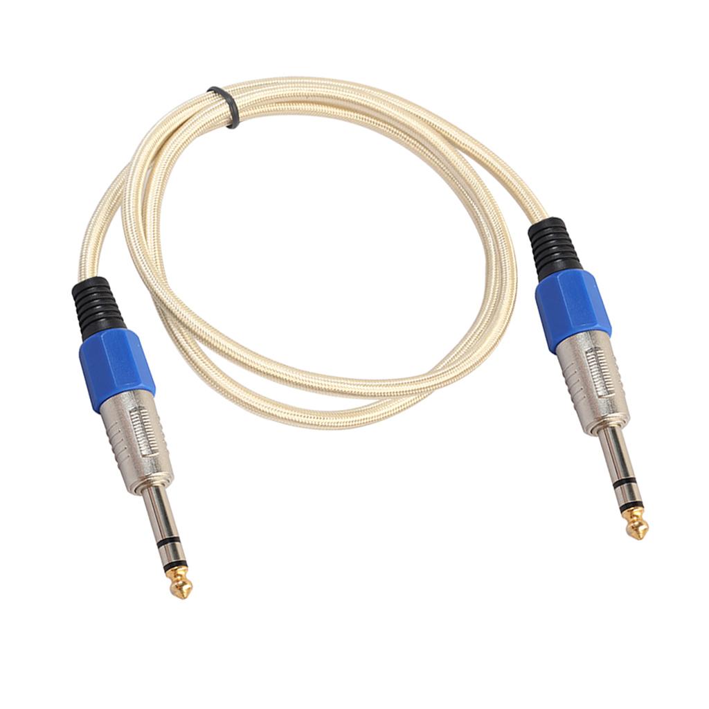 6.35mm Male to Male Stereo Audio Aux Cable 100cm